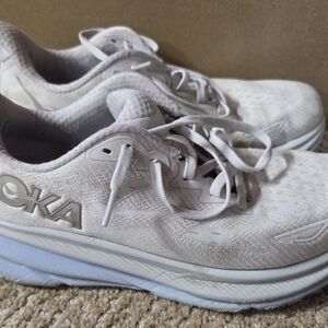 Hoka Women's White and Light Blue Athletic Shoes